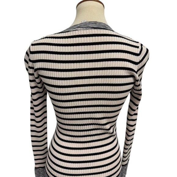 Cache women's striped stretch sweater round neck long sleeve size L - Picture 7 of 12